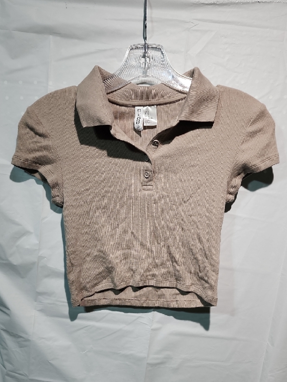 H&M DIVIDED Men's Beige Ribbed Crewneck Sweater